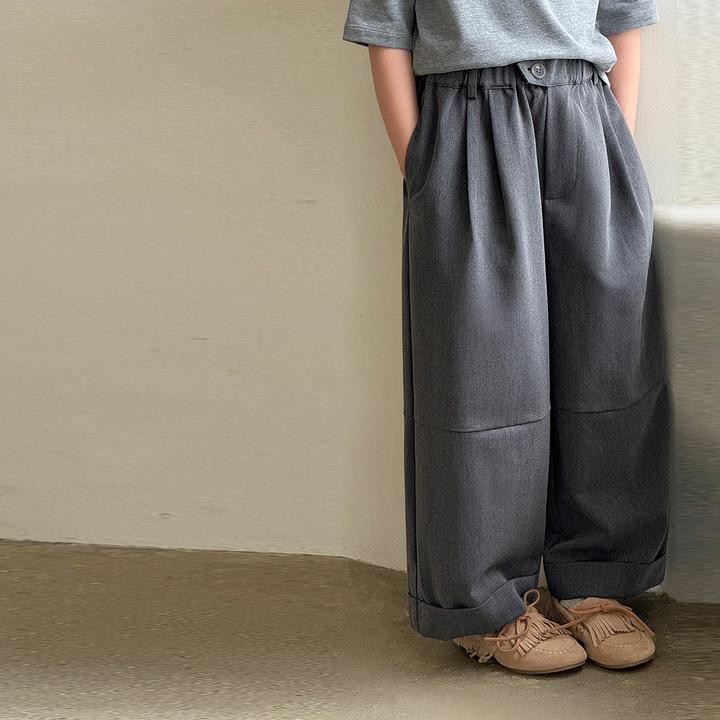 现货「UNO AUTUNNO」【腿的链接】西装料女中大童宽松阔腿裤GQ959