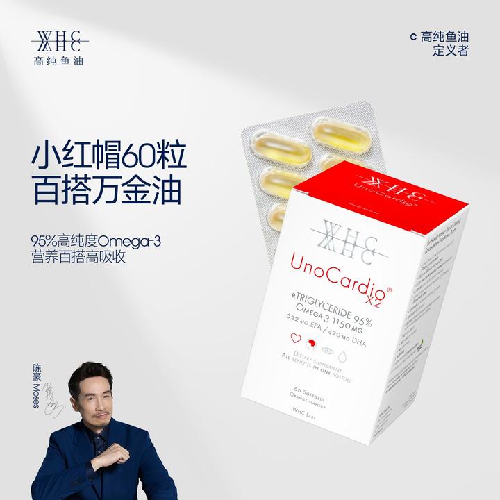 WHC小红帽深海鱼油rTG结构95%高纯度鱼油Omega3呵护眼脑成人