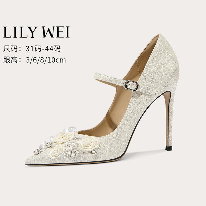 Lily Wei【云韵】法式仙女风气质高跟鞋优雅一脚蹬单鞋大码414243