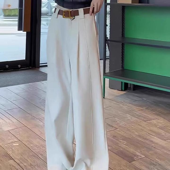 【48小时发货】2025春季新款西装裤女大码胖mm显瘦梨型身材高腰阔腿