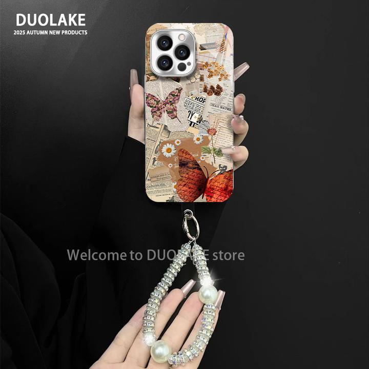 拼接手账适用苹果vivo华为oppo小米iPhone17电镀玻璃防摔手机壳潮