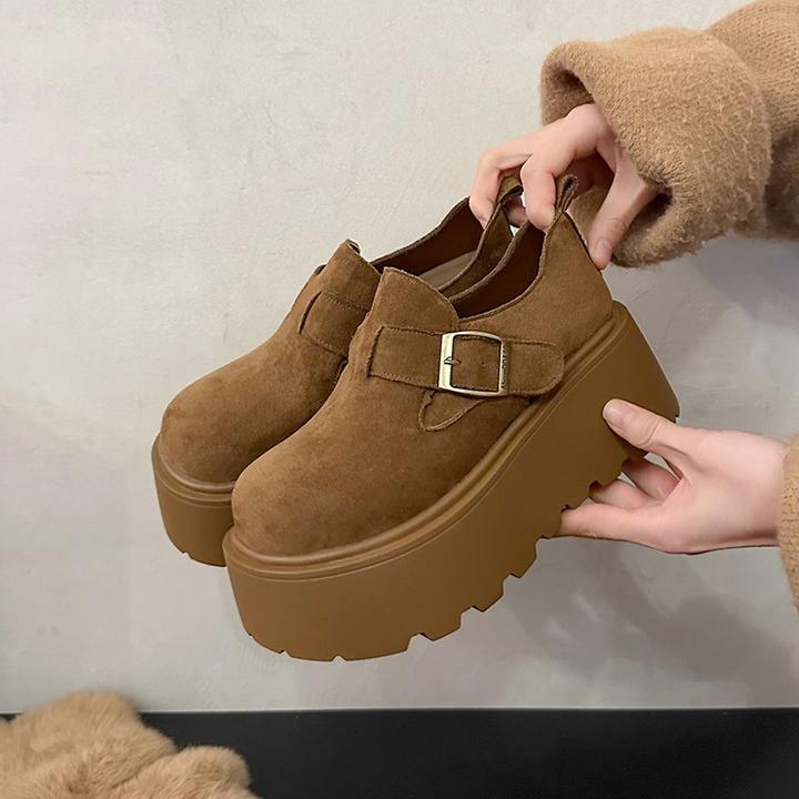 网红复古小众勃肯鞋女2025春季新款厚底休闲鞋百搭增高乐福鞋单鞋