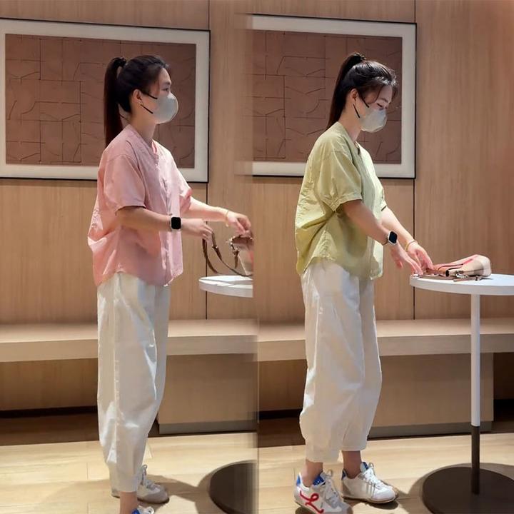 夏装穿搭一整套高级感时尚纯色衬衫休闲裤小个子网红炸街女装套装