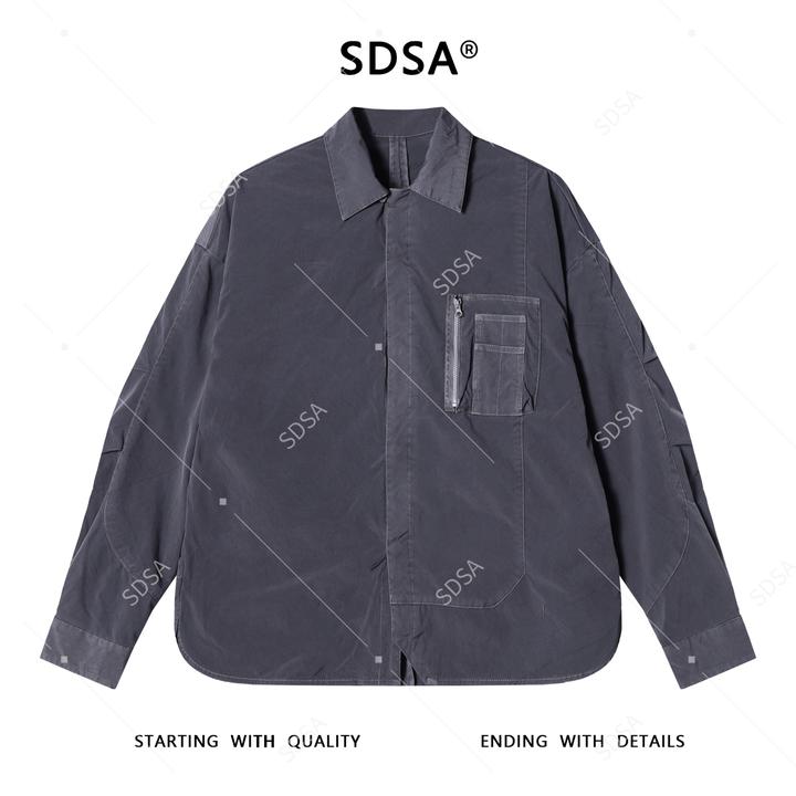 SDSA男士秋冬新款痞帅男装潮牌小众设计翻领夹克外套工装休闲百搭