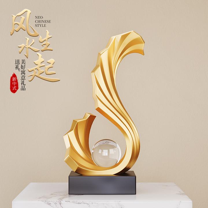 轻奢高档风生水起酒柜摆件电视柜玄关家居装饰品办公室客厅高级感