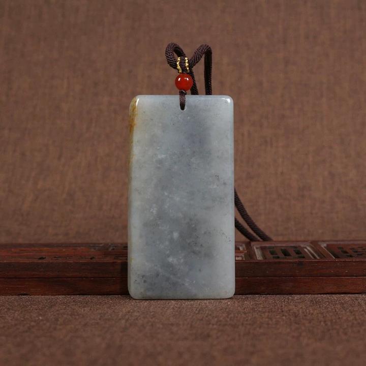 76g和田玉青花平安无事牌子挂件加大款男吊坠天然玉石情侣挂坠