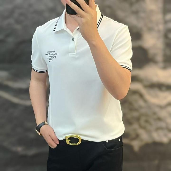 新款高端男士潮流百搭个性胸标休闲POLO衫258006