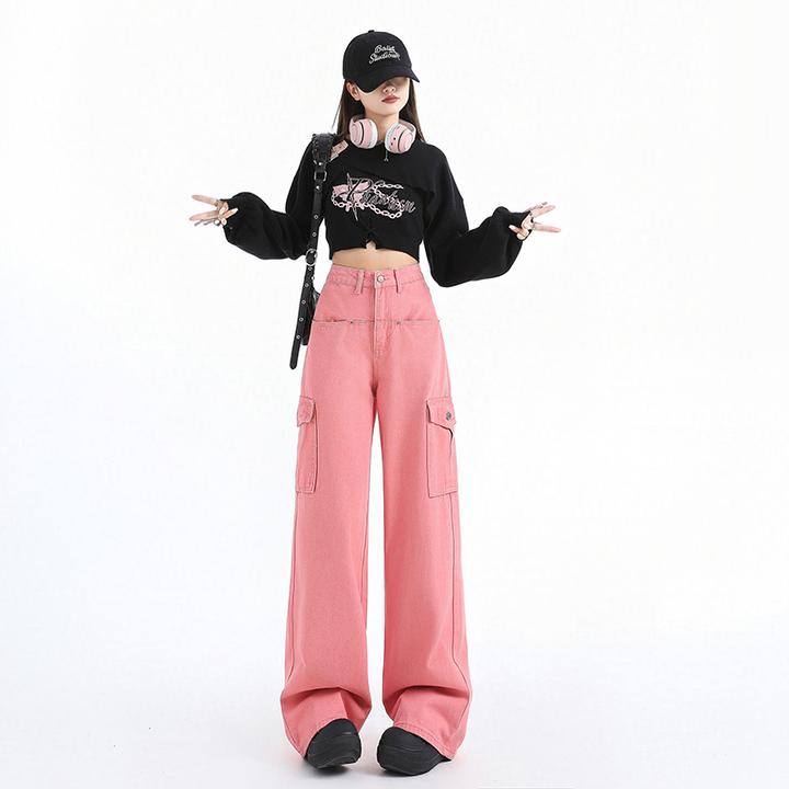 2025秋季美式复古水洗阔腿工装裤休闲裤潮牌直筒宽松休闲裤子