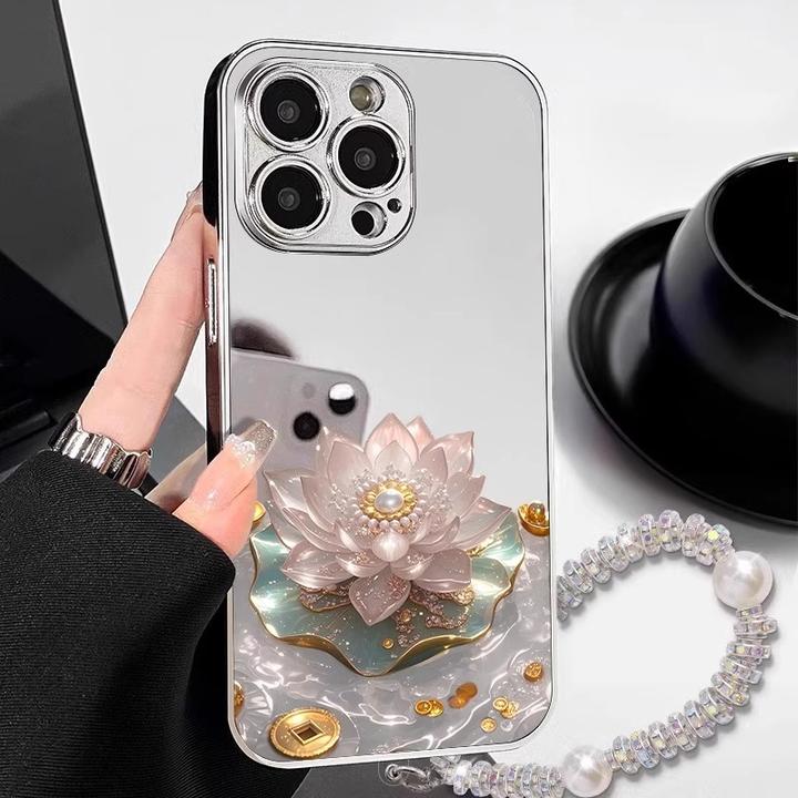 好运莲莲适用苹果16promax手机壳新款iphone15pro保护套镜面14p女