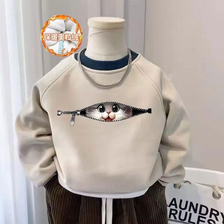 男女童2025新款春秋长袖加厚卫衣中大童韩版洋气休闲撞色儿童上衣