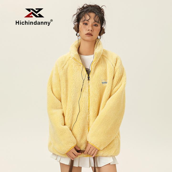 HICHIN抓绒衣女冬季新款长袖立领摇粒绒珊瑚绒户外上衣潮流外套
