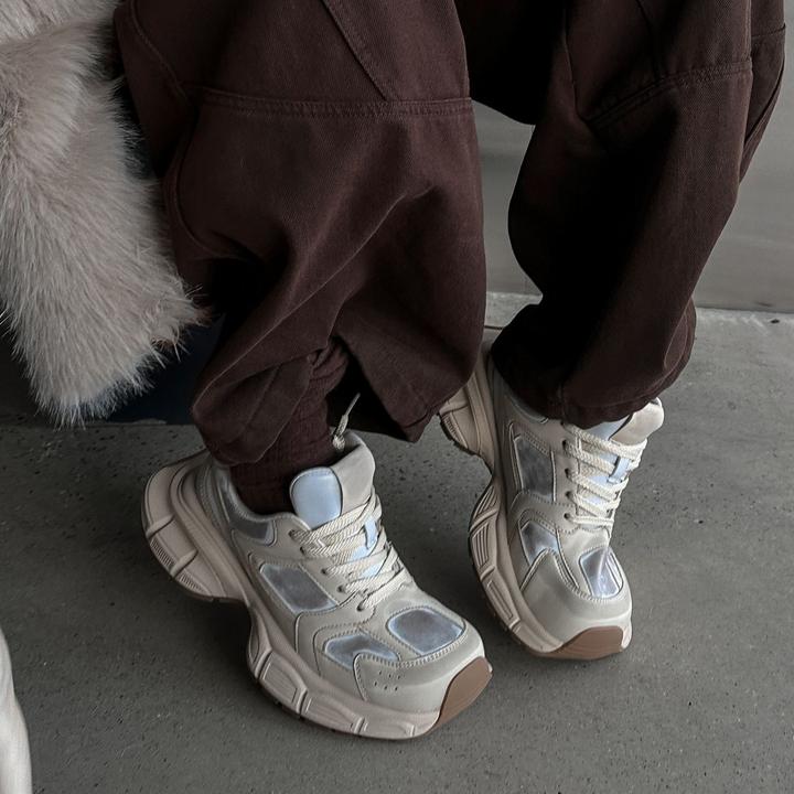 B585-3 SGIRL TWTW复古风擦色厚底老爹鞋女新款设计感系带休闲鞋