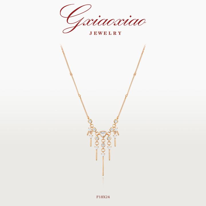 G XIAOXIAO 镀K金【幻彩星垂】时尚高级感百搭项链 F18X24 F18X25