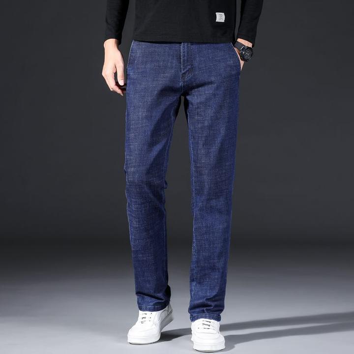 秋冬百搭薄款夏季厚款牛仔裤男裤裤子男弹力商务宽松直筒休闲裤
