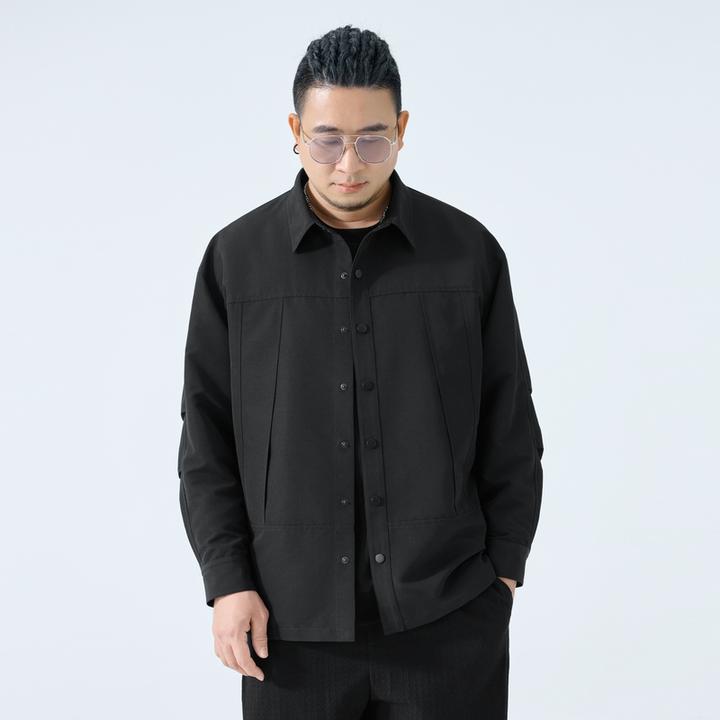 半墨大码男装工装夹克男款宽松加肥加大长袖外套胖子春秋季3245