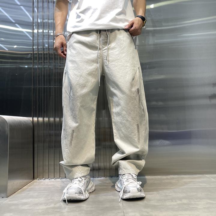 2025秋季新款美式直筒休闲裤男士宽松百搭潮流复古阔腿水洗长裤男