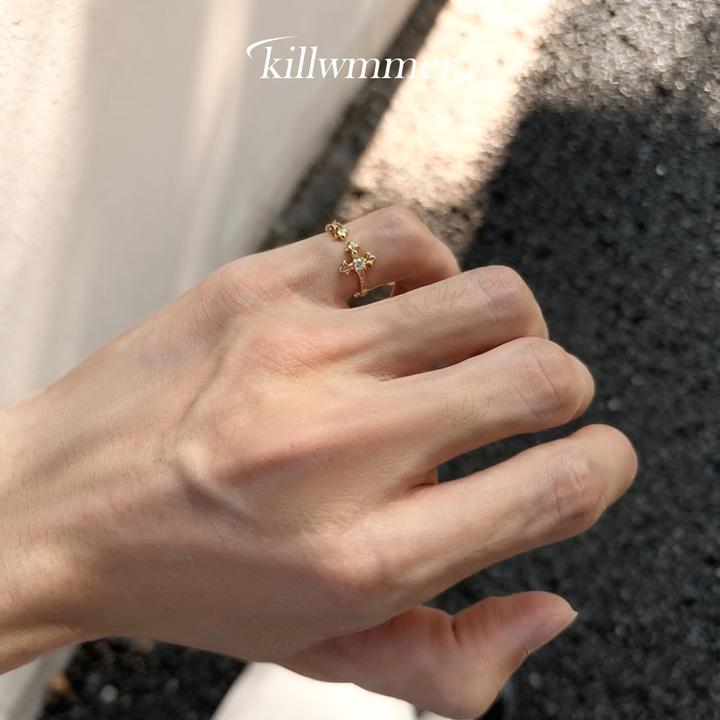 925银戒指 尾戒版 时尚活口莫桑925银戒指女男款尾戒单身戒小拇指