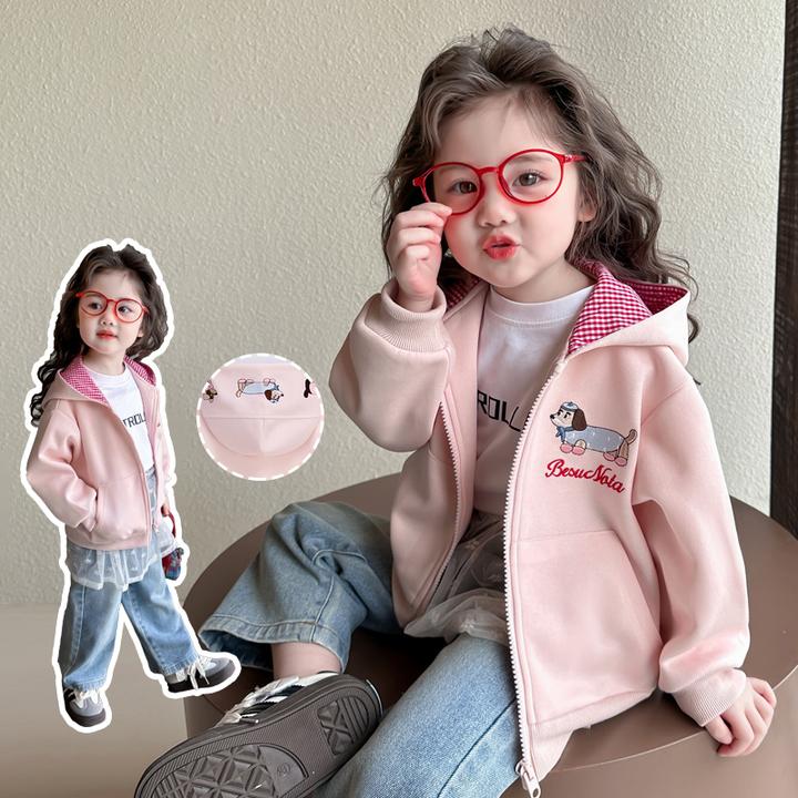 女童腊肠狗外套2025新款儿童春秋装韩版洋气女宝宝春季休闲夹克衫
