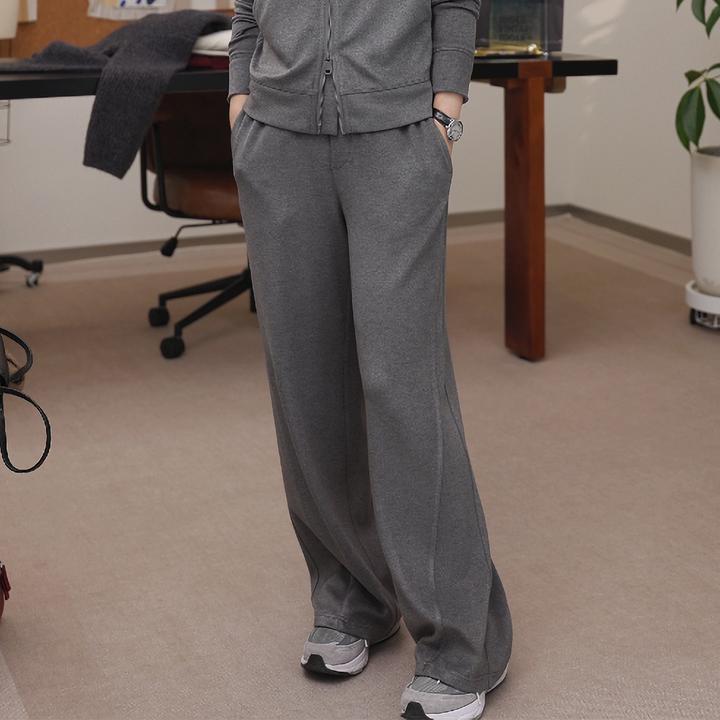 一支探戈丨小个子极简 绒感自发热保暖线条松紧腰休闲裤2610525