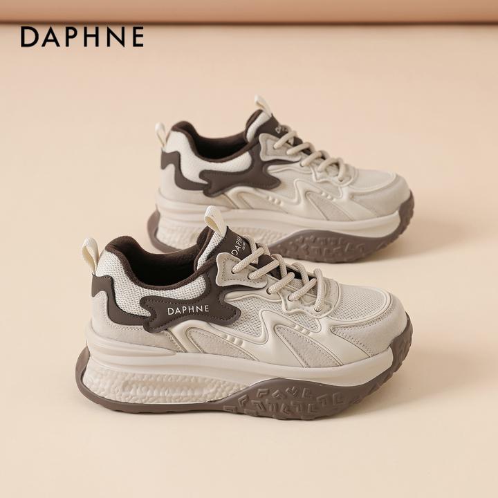 达芙妮加绒德训鞋女冬季2025新款厚底棉鞋休闲运动鞋今年流行阿甘