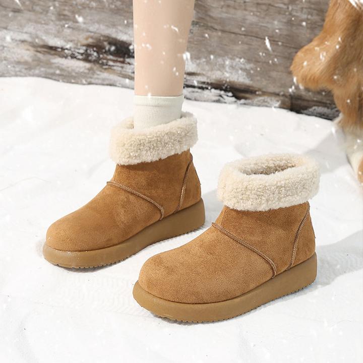 丑萌大头雪地靴女2025冬季新款小土豆毛毛短靴厚底加绒加厚大棉鞋