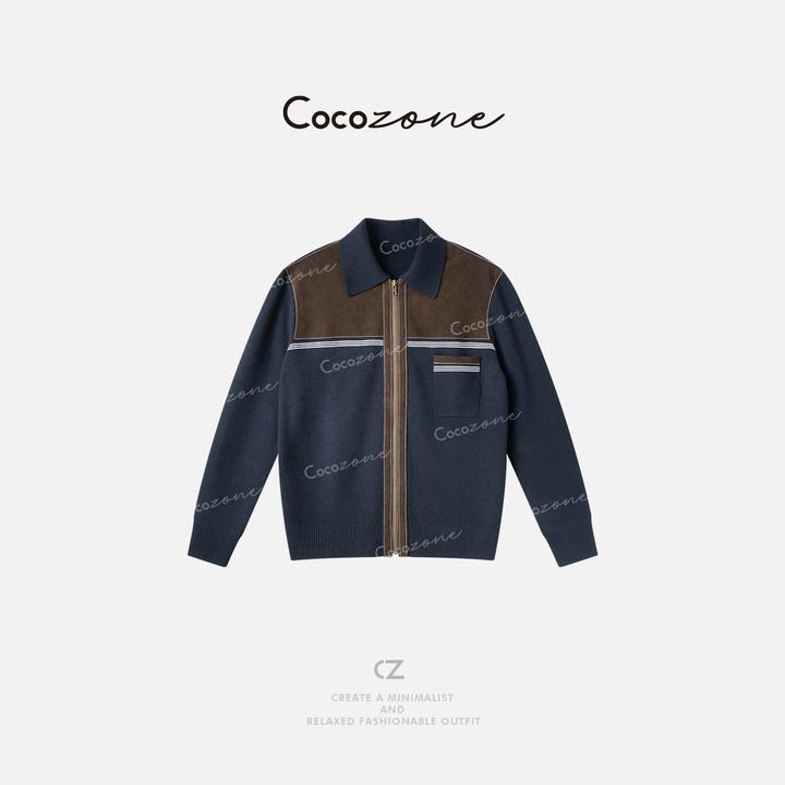 COCO ZONE 刘一一“曼哈顿”绵羊毛混纺拉链毛织上衣 CD1A1189