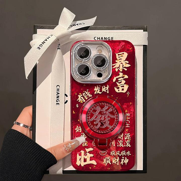 新款暴富旋转發支架适用iPhone16proma防摔Iphone15pro精孔冰川纹