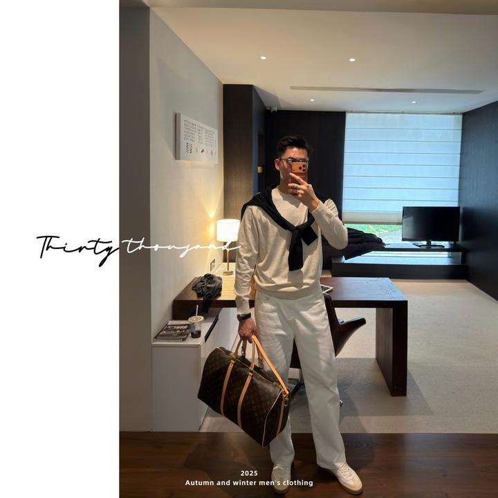 SWSTUDIO老钱风羊毛混纺18针超精纺针织衫松弛新贵亲肤长袖打底