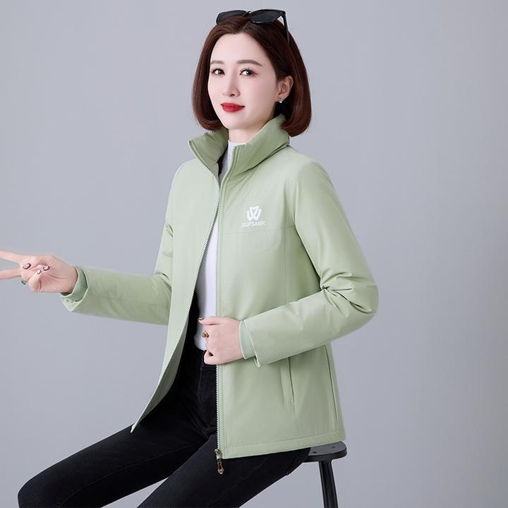 女士短款棉服加绒加厚保暖修身百搭拉链棉衣外套冬季时尚潮流款