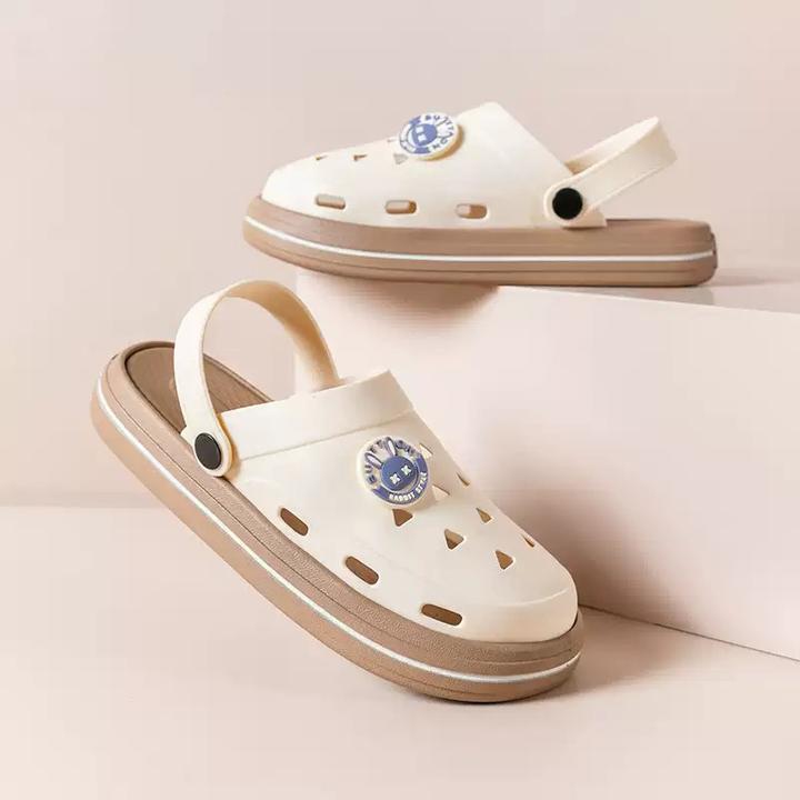 女防滑外穿洞洞鞋包头凉鞋防滑防臭洞洞鞋厚底半拖鞋沙滩罗马鞋