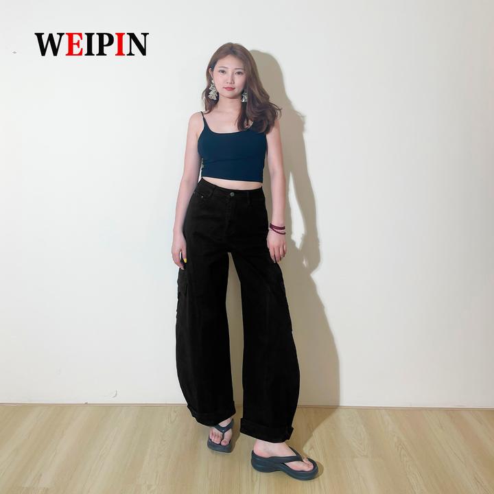 黑色阔腿牛仔裤女2025秋季新款工装遮肉显瘦弹力宽松休闲百搭潮流