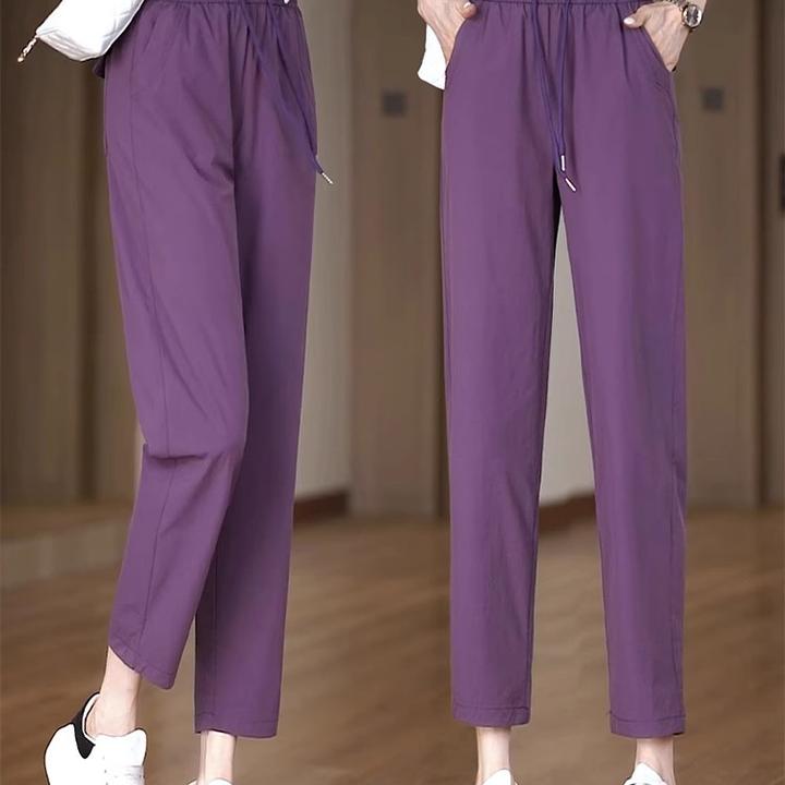 夏季薄款休闲裤矮个子九分窄版裤宽松春夏性感风