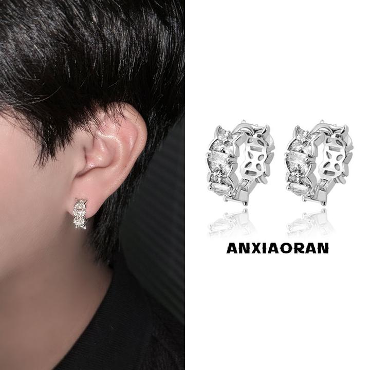 合金锆石耳饰 耳环2025新款爆款高级感耳钉男时尚气质精致耳圈女