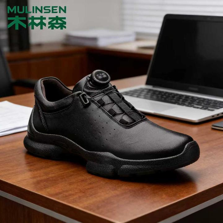 木林森休闲鞋通勤户外男士真皮商务皮鞋头层牛皮透气软皮2025