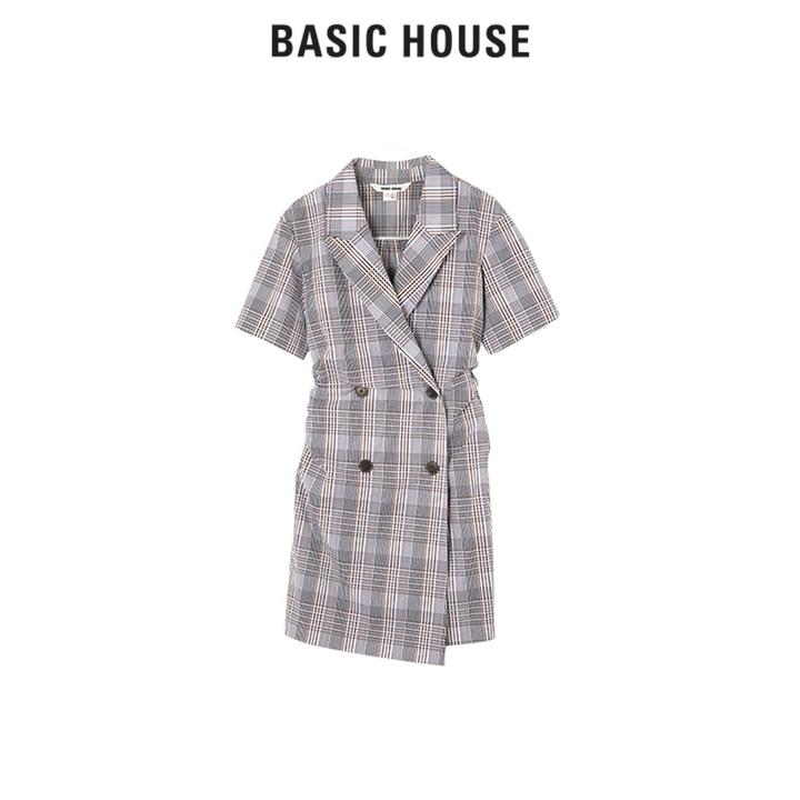 Basic House/百家好时尚格纹连衣裙 BJ2444-HVOP321RBR
