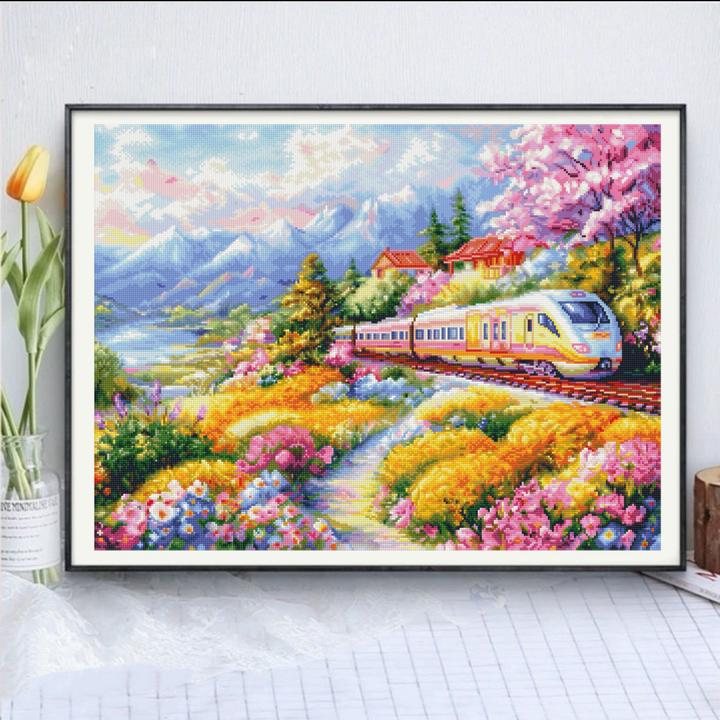 【艳儿定制】新疆长绒棉：幸福列车十字绣70✖️90厘米58色