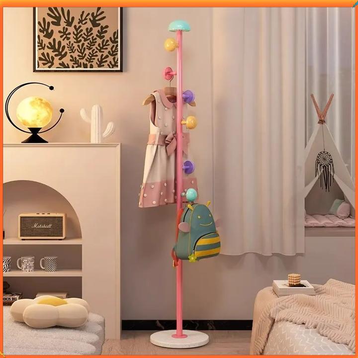 家用卧室落地入户不占地挂衣架衣帽间简易儿童蘑菇收纳衣帽架D746