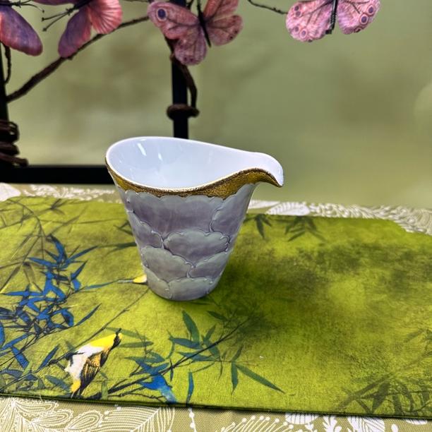 【一起淘儿】F34#有田烧文山窑牡丹画片公道杯