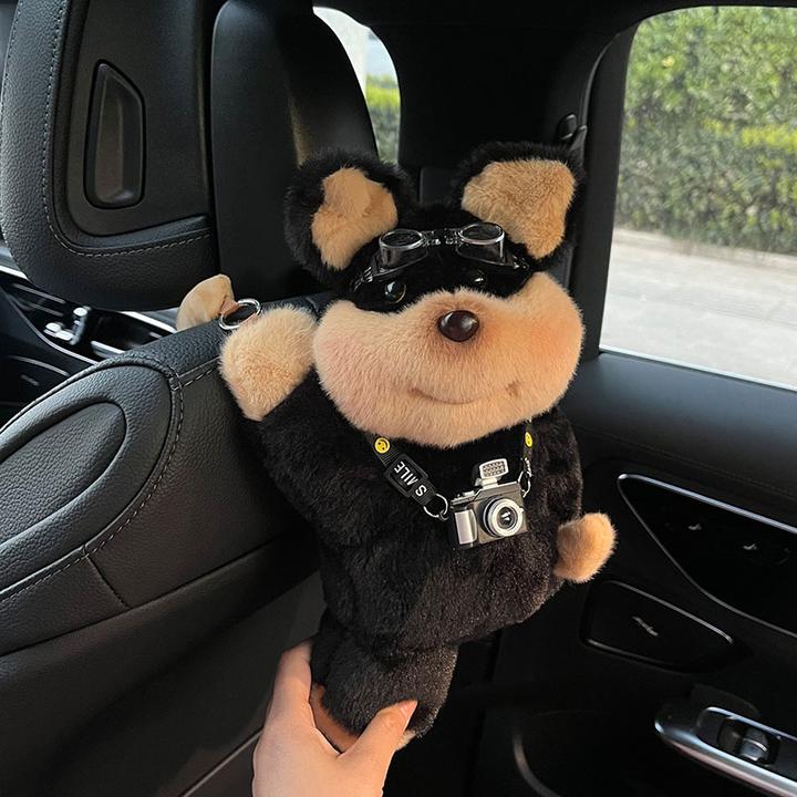 新品蜜蜂狗汽车纸巾盒车载纸巾挂袋送闺蜜车内装饰品新车礼物