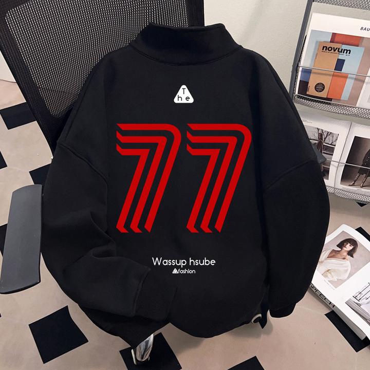 WASSUP HSUBE美式潮酷高街半拉链立领卫衣男士百搭宽松外套棒球服