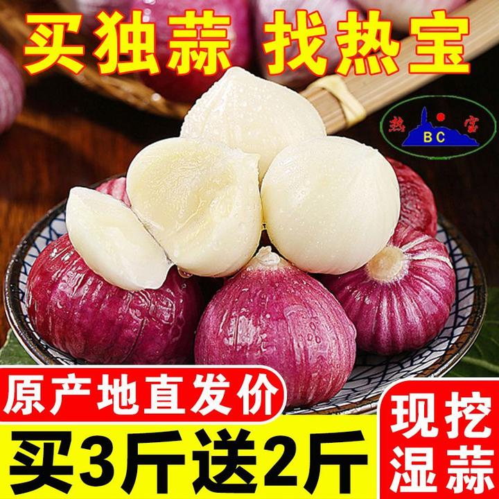 BC/热宝云南紫皮大蒜独头蒜干蒜当季蔬菜糖醋蒜腊八蒜1/2/3/5斤