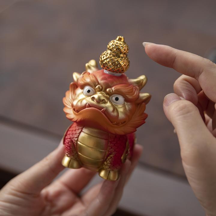 创意招财貔貅摆件工位办公室桌面茶桌装饰品吉祥物工艺品生日礼物