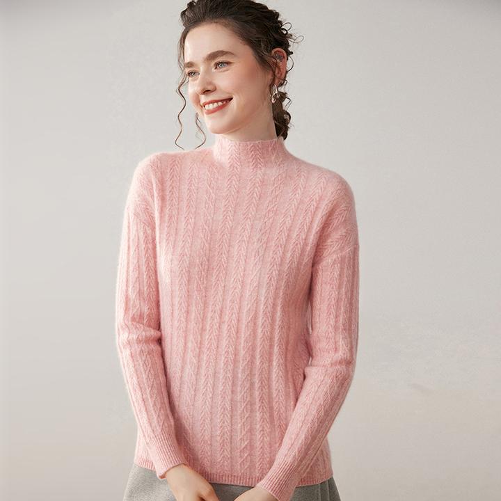 新款山羊绒秋冬高领羊绒衫百搭女纯色针织羊毛衫轻奢半高领打底衫