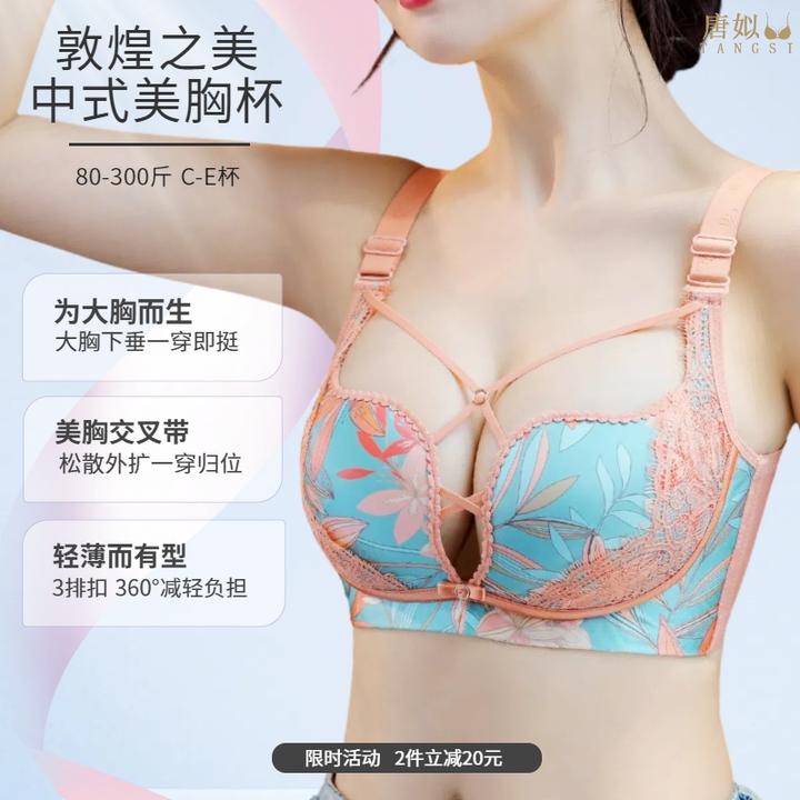 刺绣舒适大胸聚拢CDE薄款可调节文胸透气调整型轻薄轻奢内衣