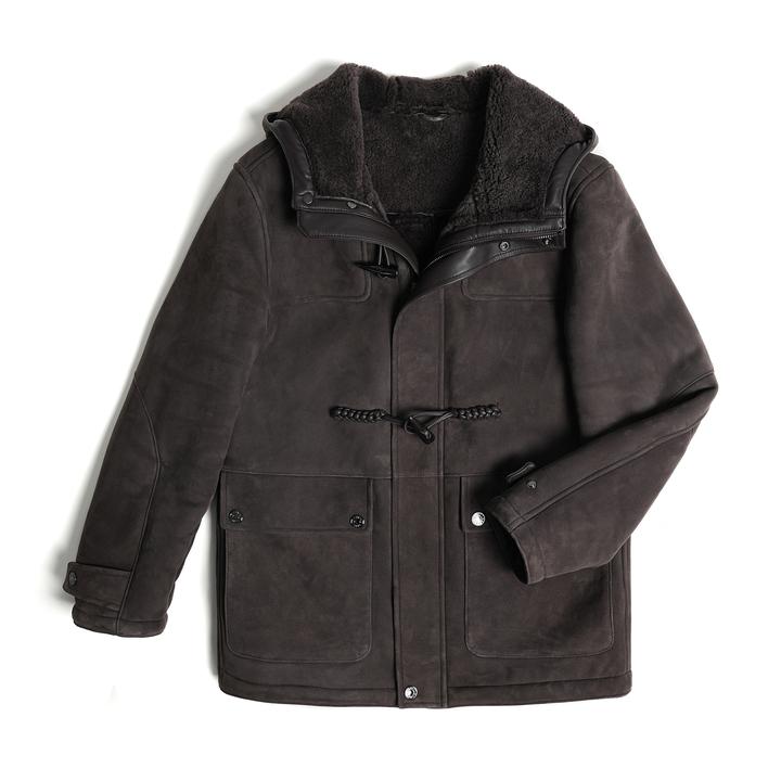 [玛龙宝]连帽小羔羊美利奴皮毛一体真皮皮草新款休闲派克男外套