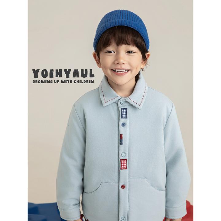 幼悠男童冬季保暖衬衫棉服外套秋冬款宝宝潮酷童装儿童衣服N6396