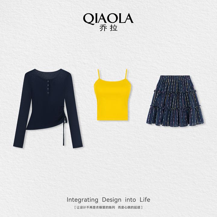 QIAOLA/乔拉【砂糖乐园】秋夏季上衣半裙小众设计时尚套装