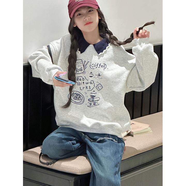 K30130孙小美韩系女童秋冬装卫衣2025新款儿童加绒加厚打底衫上衣