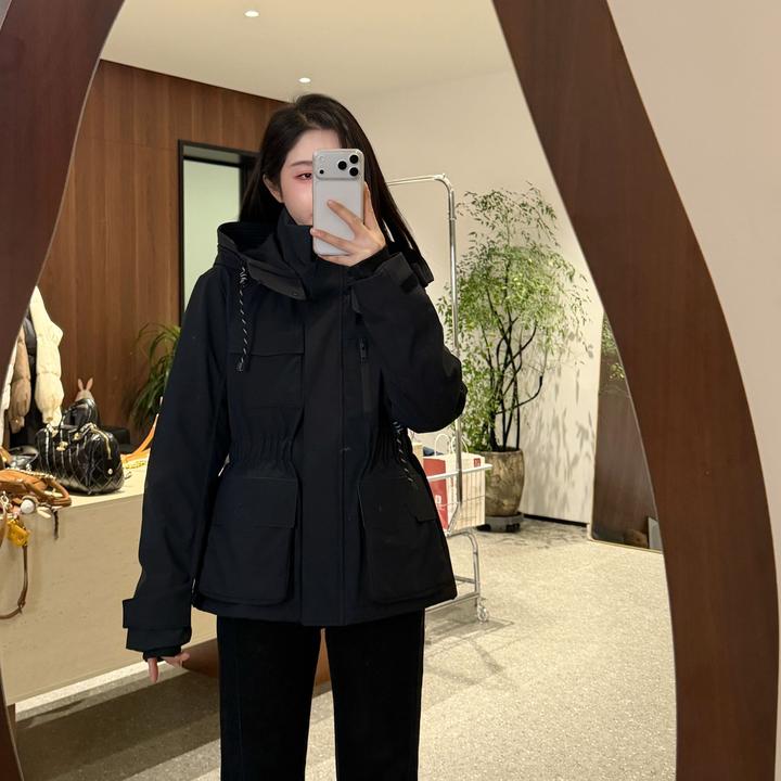 【宿慕SUMU】多口袋连帽收腰设计 2025防风保暖90鹅绒羽绒服 7755