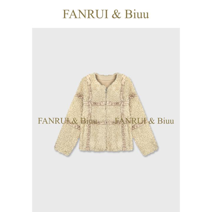 FANRUI/泛芮「素绒雅叙」卷毛轻奢洋气小香风高端气质短外套B19878